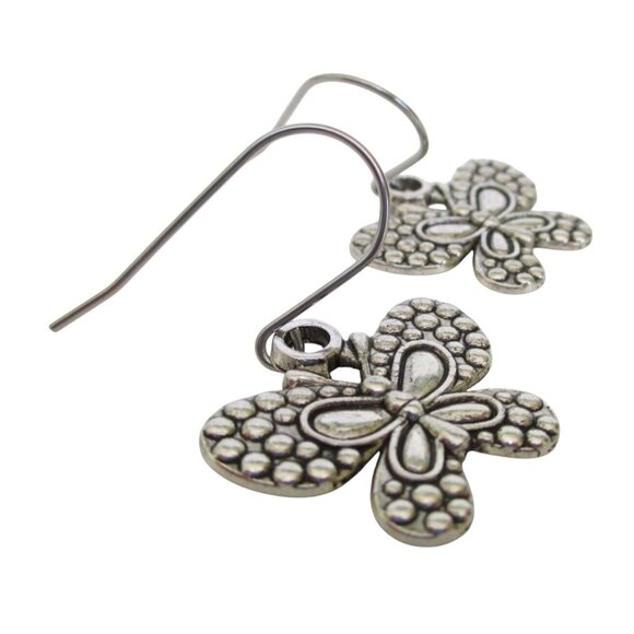 New Butterfly Dangle Pierced Earrings - Nature Bug Insect Jewelry Gift - Picture 3 of 5